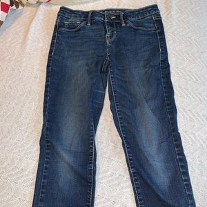 Dark blue denim jeggings